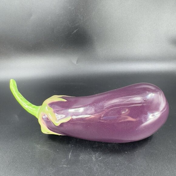 Vintage Ceramic Eggplant Set 2 Houseware Decor Figure Made In Portugal VTG - Picture 15 of 15